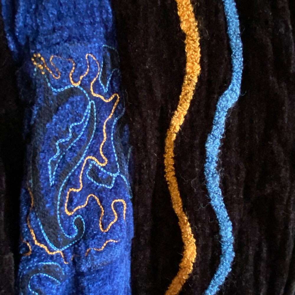 Vibrant Blue And Black Patchwork Jacket - image 2